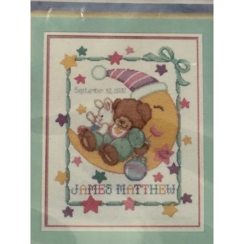 Janlynn Sleepytime Friends #08-146 Birth Announcement Counted Cross Stitch P25C